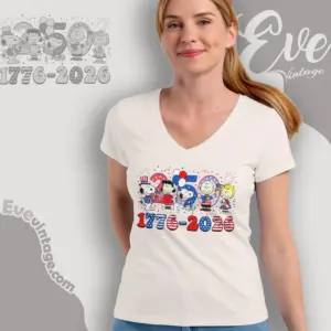 Snoopy 250th Anniversary Shirt peanuts Patriotic V Neck TShirt
