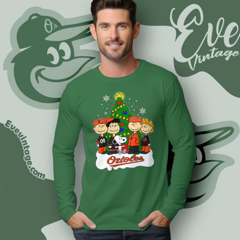 Snoopy And Friends Baltimore Orioles Christmas Shirt Long Sleeve Tee Snoopy And Friends Baltimore Orioles Christmas Shirt Long Sleeve Tee