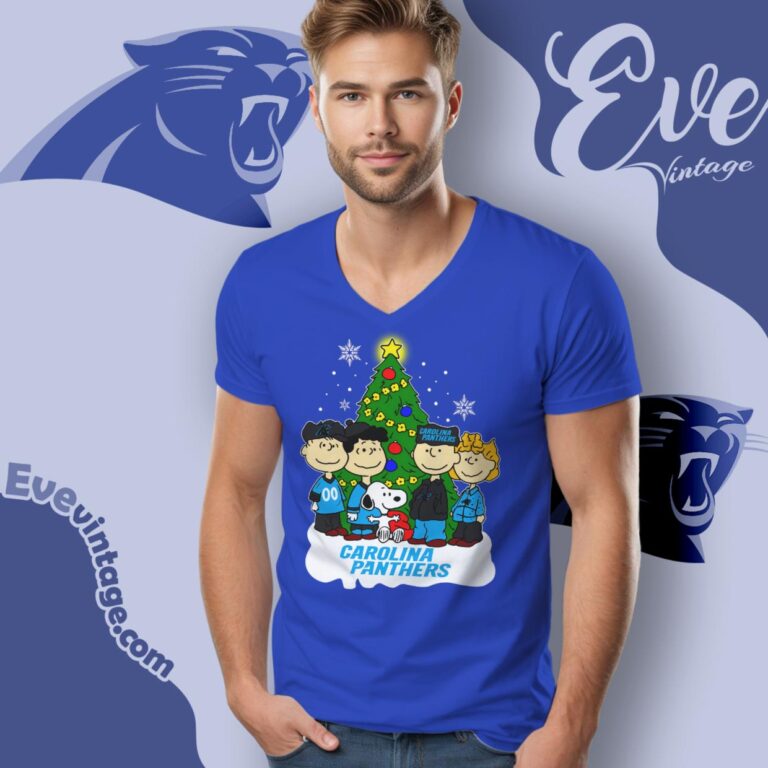 Snoopy And Friends Carolina Panthers Christmas Shirt V Neck TShirt Snoopy And Friends Carolina Panthers Christmas Shirt V Neck TShirt