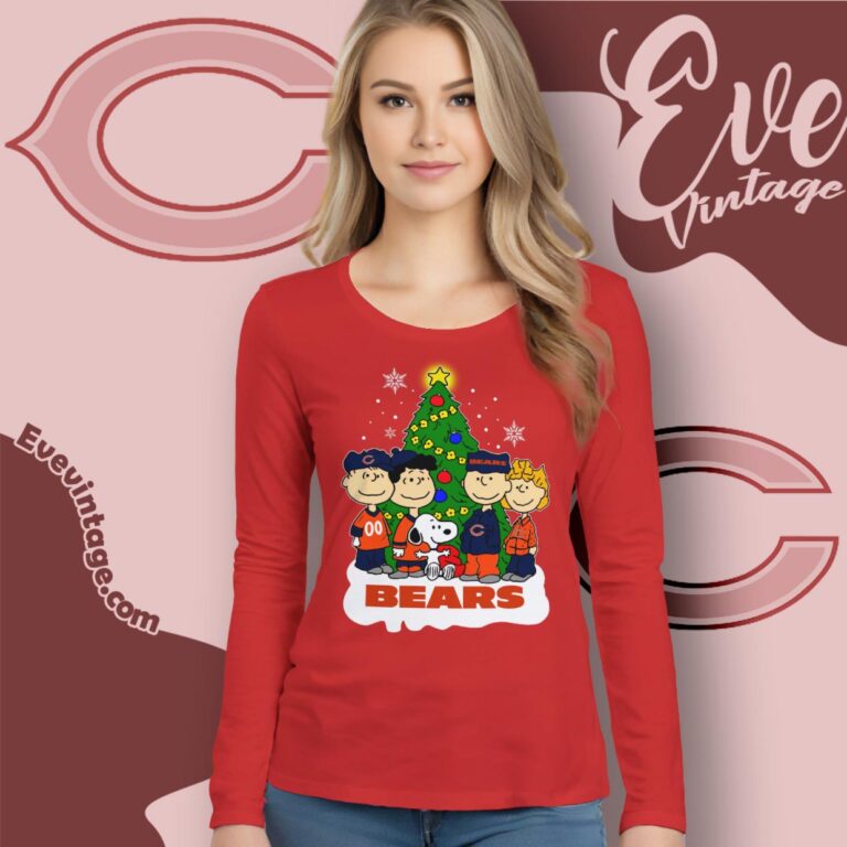Snoopy And Friends Chicago Bears Christmas Shirt Long Sleeve Tee Snoopy And Friends Chicago Bears Christmas Shirt Long Sleeve Tee