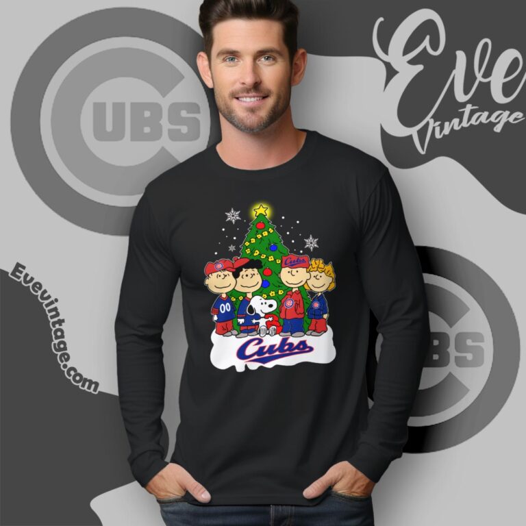 Snoopy And Friends Chicago Cubs Christmas Shirt Long Sleeve Tee Snoopy And Friends Chicago Cubs Christmas Shirt Long Sleeve Tee