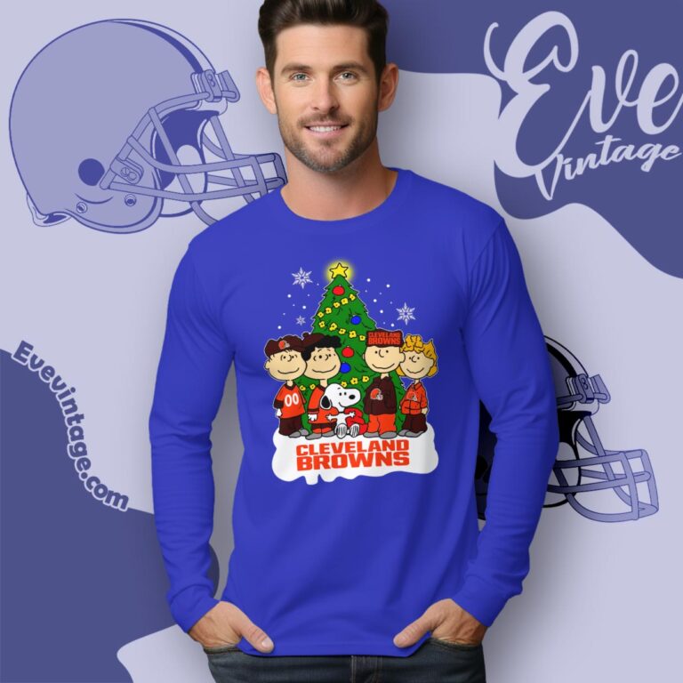 Snoopy And Friends Cleveland Browns Christmas Shirt Long Sleeve Tee Snoopy And Friends Cleveland Browns Christmas Shirt Long Sleeve Tee