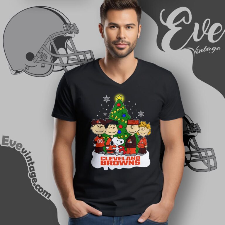 Snoopy And Friends Cleveland Browns Christmas Shirt V Neck TShirt Snoopy And Friends Cleveland Browns Christmas Shirt V Neck TShirt