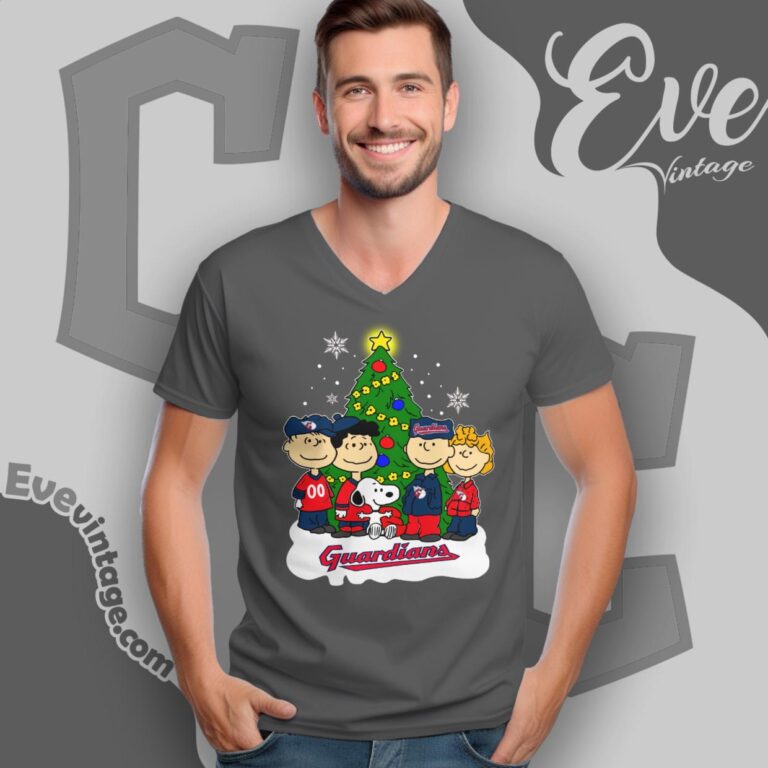 Snoopy And Friends Cleveland Guardians Christmas Shirt V Neck TShirt Snoopy And Friends Cleveland Guardians Christmas Shirt V Neck TShirt