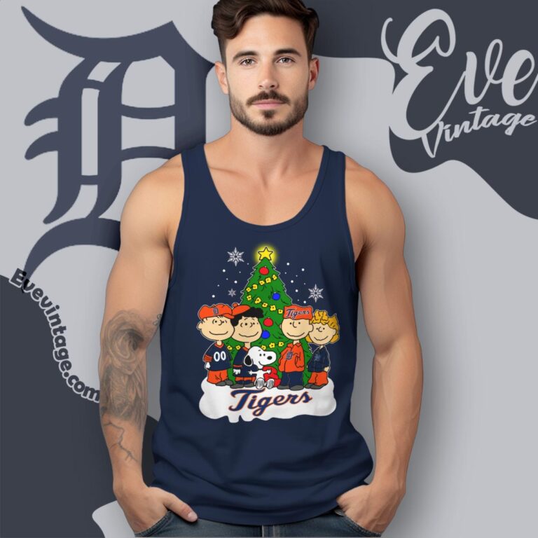 Snoopy And Friends Detroit Tigers Christmas Shirt Tank Top Racerback Snoopy And Friends Detroit Tigers Christmas Shirt Tank Top Racerback