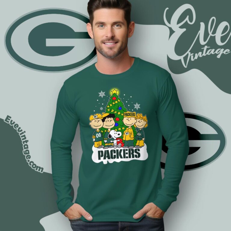 Snoopy And Friends Green Bay Packers Christmas Shirt Long Sleeve Tee Snoopy And Friends Green Bay Packers Christmas Shirt Long Sleeve Tee