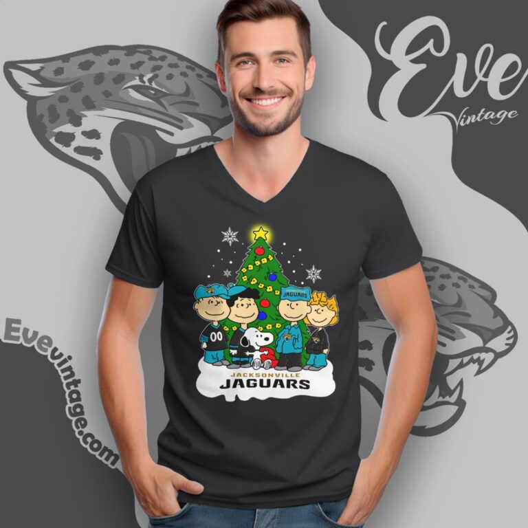 Snoopy And Friends Jacksonville Jaguars Christmas Shirt V Neck TShirt Snoopy And Friends Jacksonville Jaguars Christmas Shirt V Neck TShirt