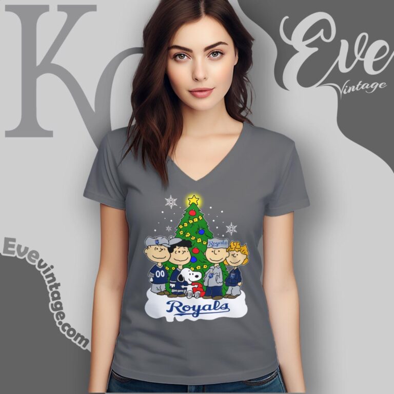 Snoopy And Friends Kansas City Royals Christmas Shirt V Neck TShirt Snoopy And Friends Kansas City Royals Christmas Shirt V Neck TShirt