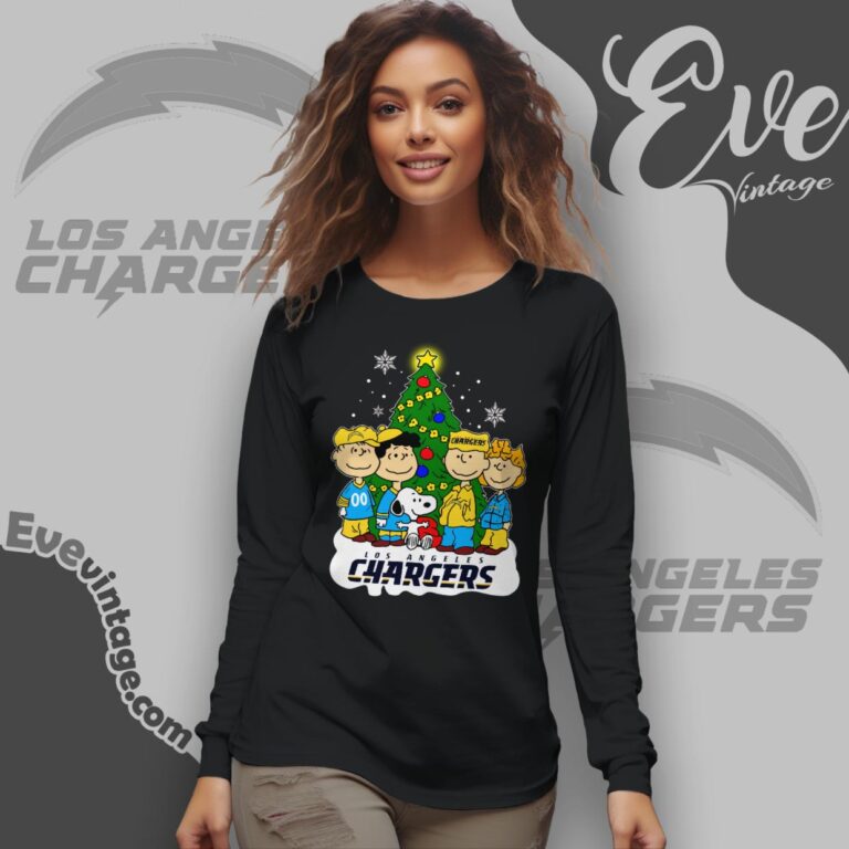 Snoopy And Friends Los Angeles Chargers Christmas Shirt Long Sleeve Tee Snoopy And Friends Los Angeles Chargers Christmas Shirt Long Sleeve Tee