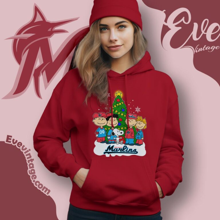 Snoopy And Friends Miami Marlins Christmas Shirt Hoodie Snoopy And Friends Miami Marlins Christmas Shirt Hoodie