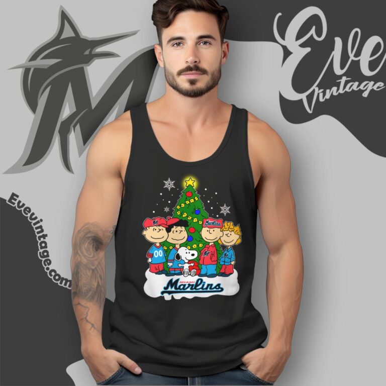 Snoopy And Friends Miami Marlins Christmas Shirt Tank Top Racerback Snoopy And Friends Miami Marlins Christmas Shirt Tank Top Racerback