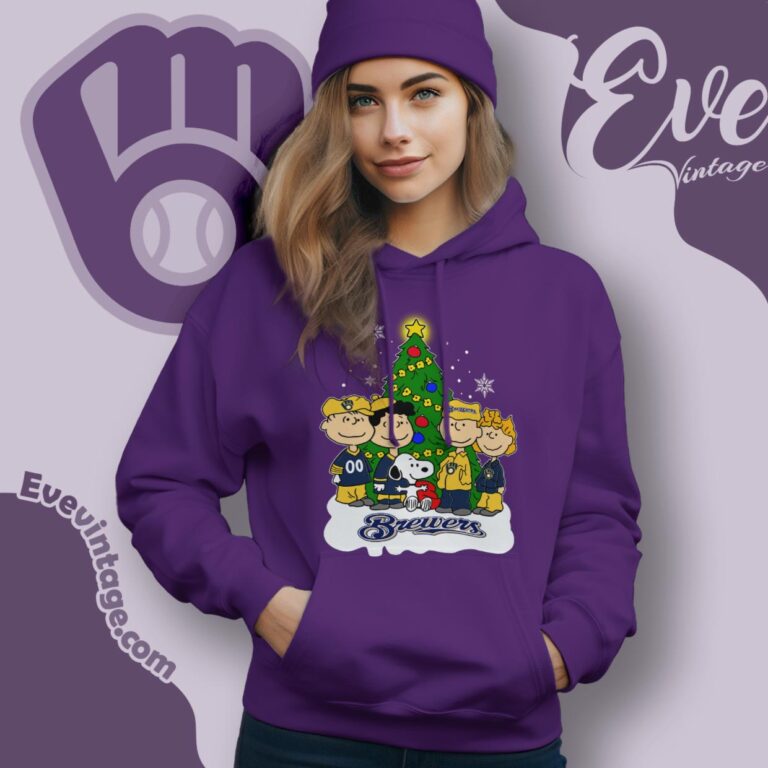 Snoopy And Friends Milwaukee Brewers Christmas Shirt Hoodie Snoopy And Friends Milwaukee Brewers Christmas Shirt Hoodie