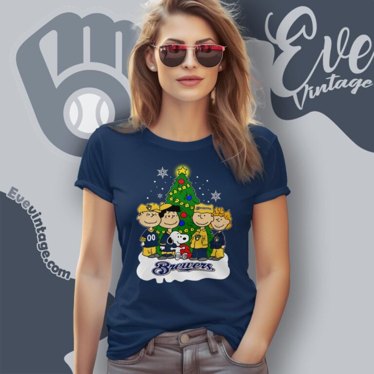 Snoopy And Friends Milwaukee Brewers Christmas Shirt Women T Shirt Snoopy And Friends Milwaukee Brewers Christmas Shirt Women T Shirt