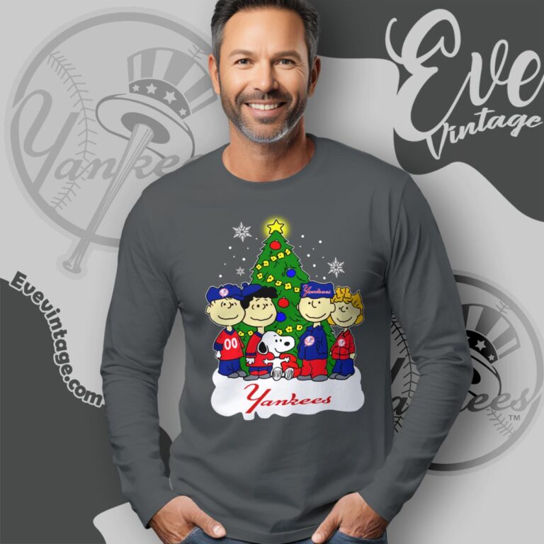 Snoopy And Friends New York Yankees Christmas Shirt Long Sleeve Tee Snoopy And Friends New York Yankees Christmas Shirt Long Sleeve Tee
