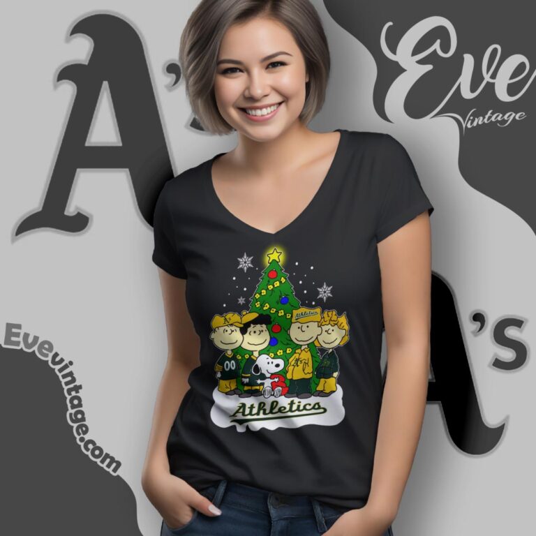 Snoopy And Friends Oakland Athletics Christmas Shirt V Neck TShirt Snoopy And Friends Oakland Athletics Christmas Shirt V Neck TShirt