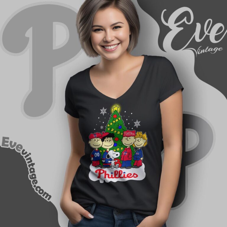 Snoopy And Friends Philadelphia Phillies Christmas Shirt V Neck TShirt Snoopy And Friends Philadelphia Phillies Christmas Shirt V Neck TShirt