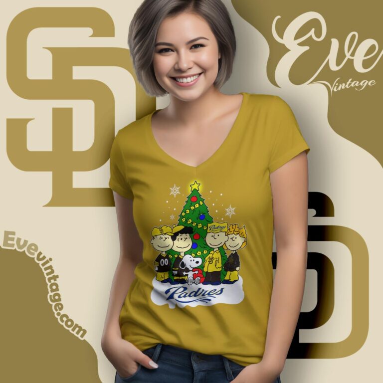 Snoopy And Friends San Diego Padres Christmas Shirt V Neck TShirt Snoopy And Friends San Diego Padres Christmas Shirt V Neck TShirt
