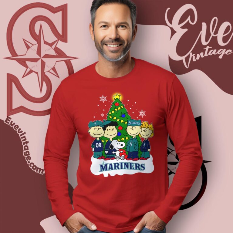 Snoopy And Friends Seattle Mariners Christmas Shirt Long Sleeve Tee Snoopy And Friends Seattle Mariners Christmas Shirt Long Sleeve Tee