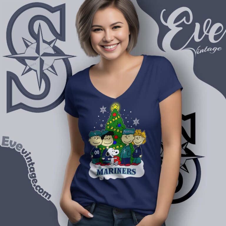 Snoopy And Friends Seattle Mariners Christmas Shirt V Neck TShirt Snoopy And Friends Seattle Mariners Christmas Shirt V Neck TShirt