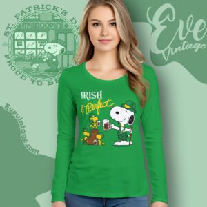 Snoopy And Woodstock St Patricks Day Shirt Long Sleeve Tee