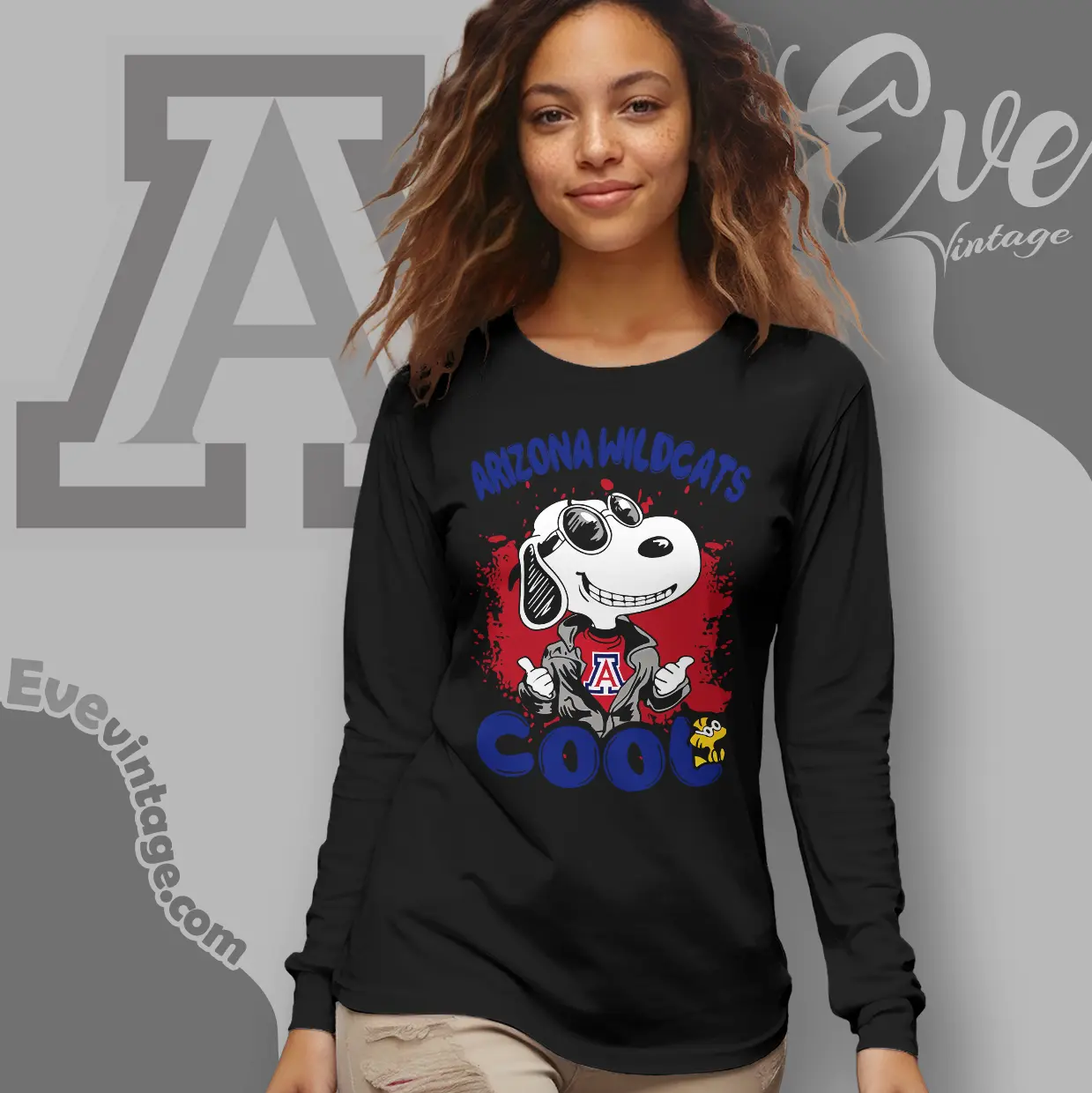 Snoopy Arizona Wildcats Cool Long Sleeve Tee Snoopy Arizona Wildcats Cool Long Sleeve Tee