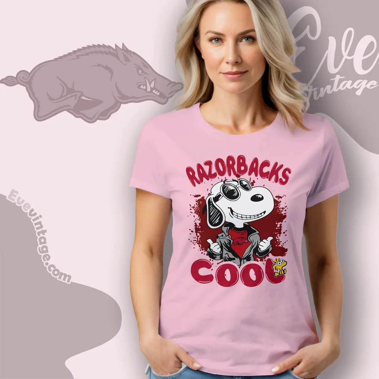 Snoopy Arkansas Razorbacks Cool Women T shirt Snoopy Arkansas Razorbacks Cool Women T shirt