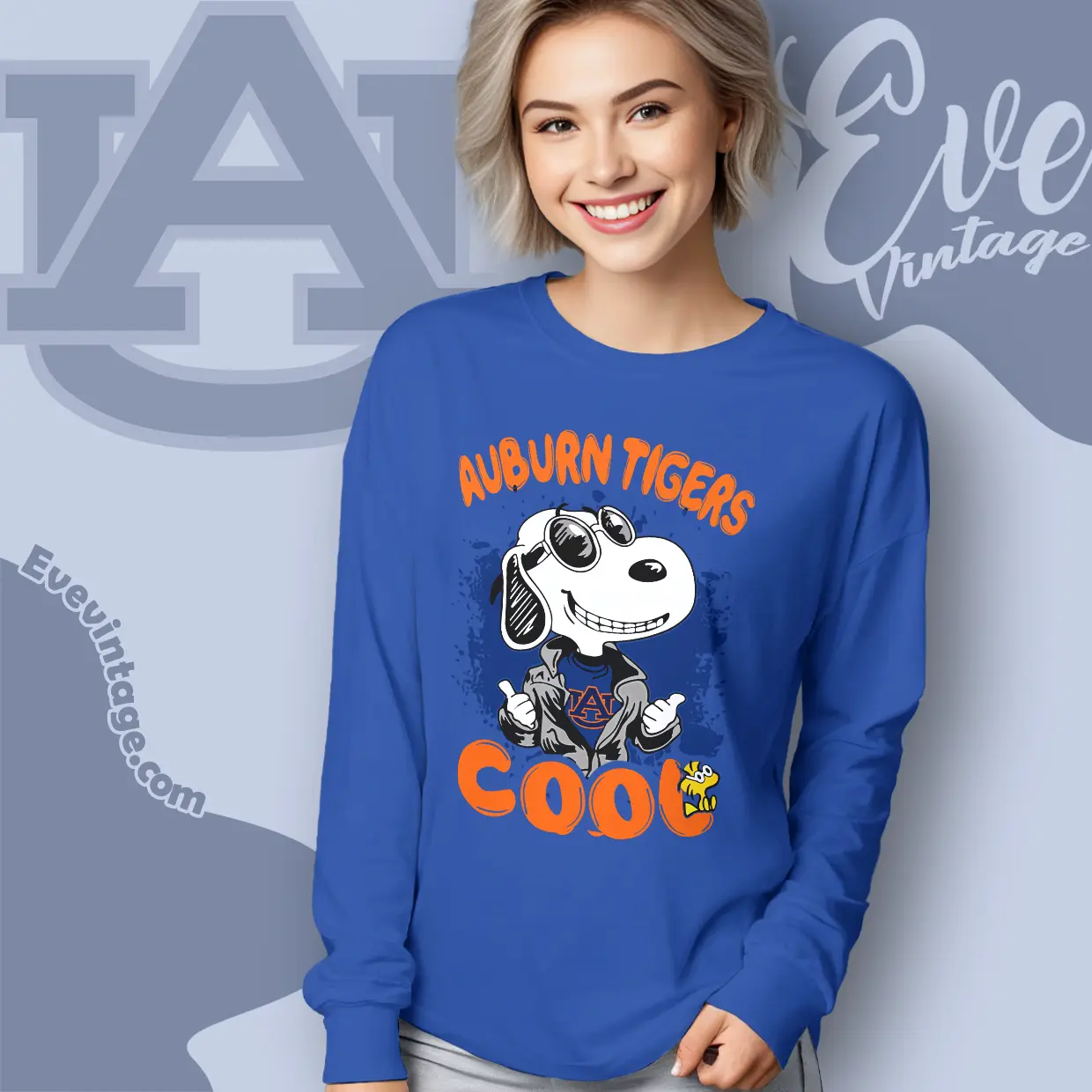Snoopy Auburn Tigers Cool Long Sleeve Tee Snoopy Auburn Tigers Cool Long Sleeve Tee