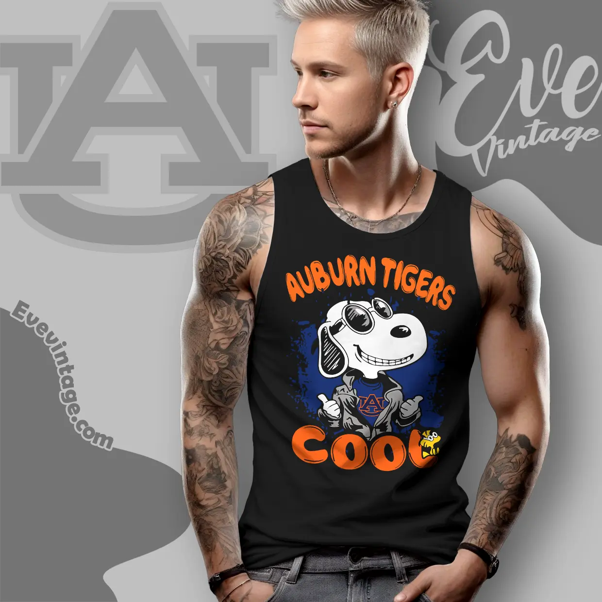 Snoopy Auburn Tigers Cool Tank Top Racerback Snoopy Auburn Tigers Cool Tank Top Racerback