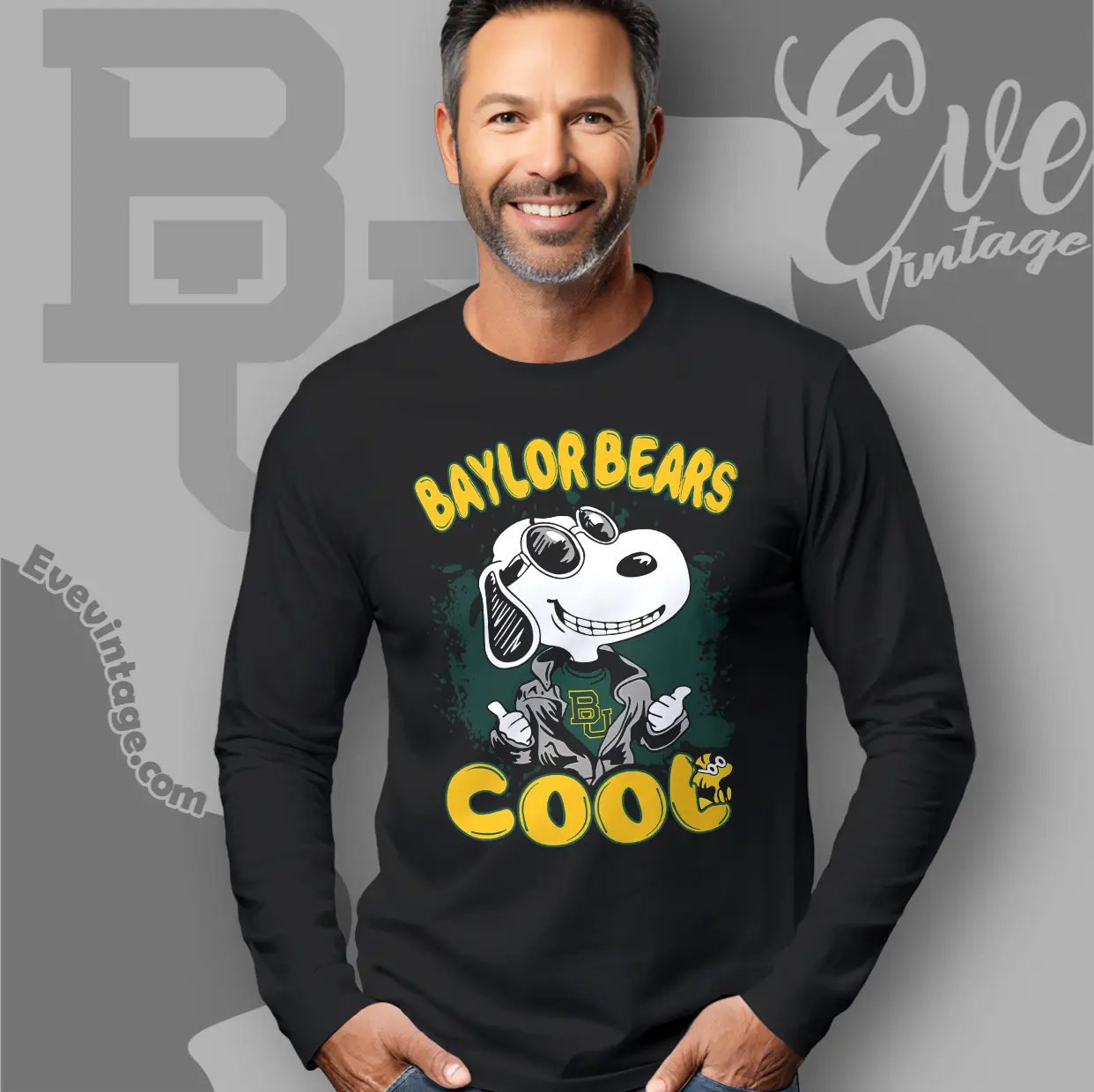 Snoopy Baylor Bears Cool Long Sleeve Tee Snoopy Baylor Bears Cool Long Sleeve Tee