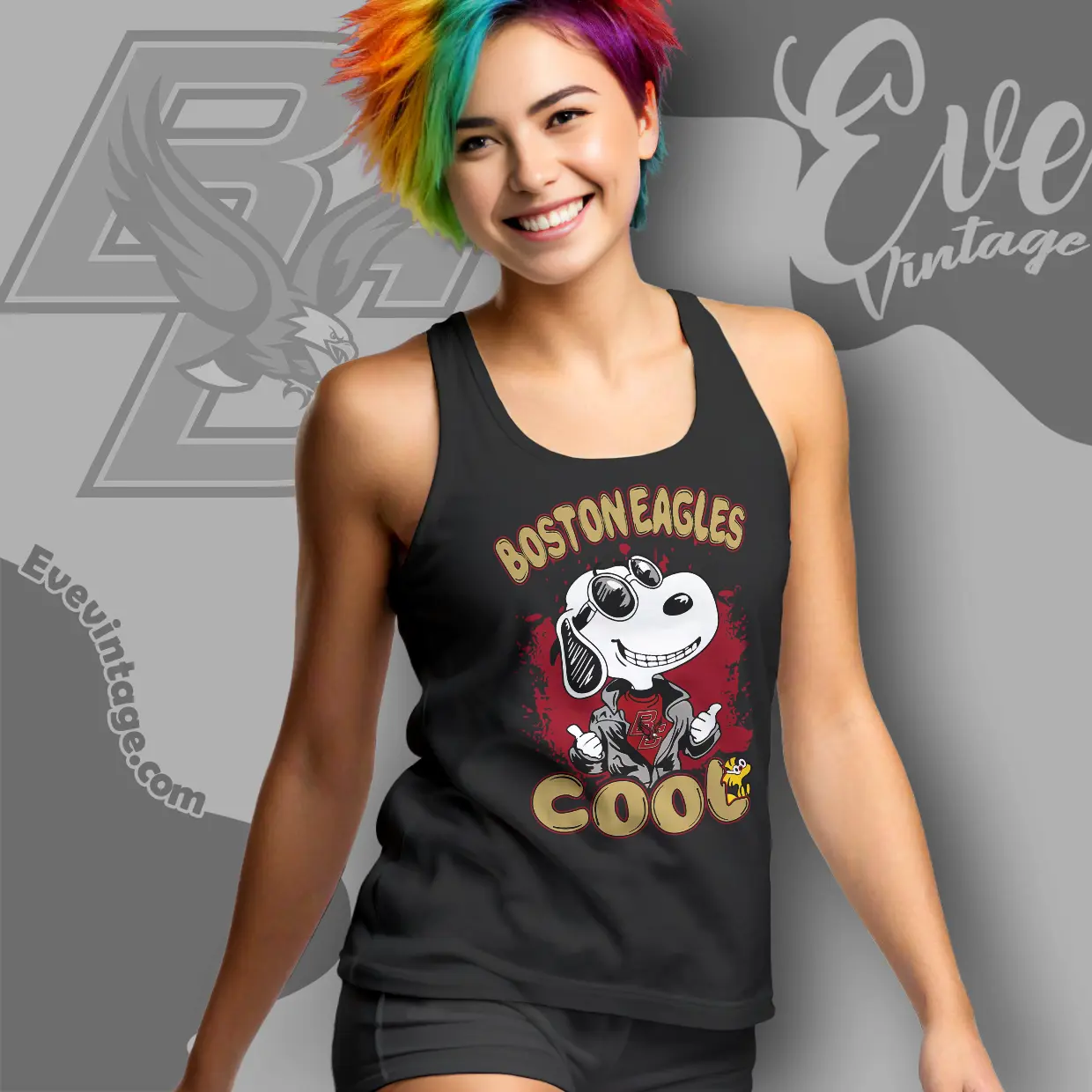 Snoopy Boston College Eagles Cool Tank Top Racerback Snoopy Boston College Eagles Cool Tank Top Racerback