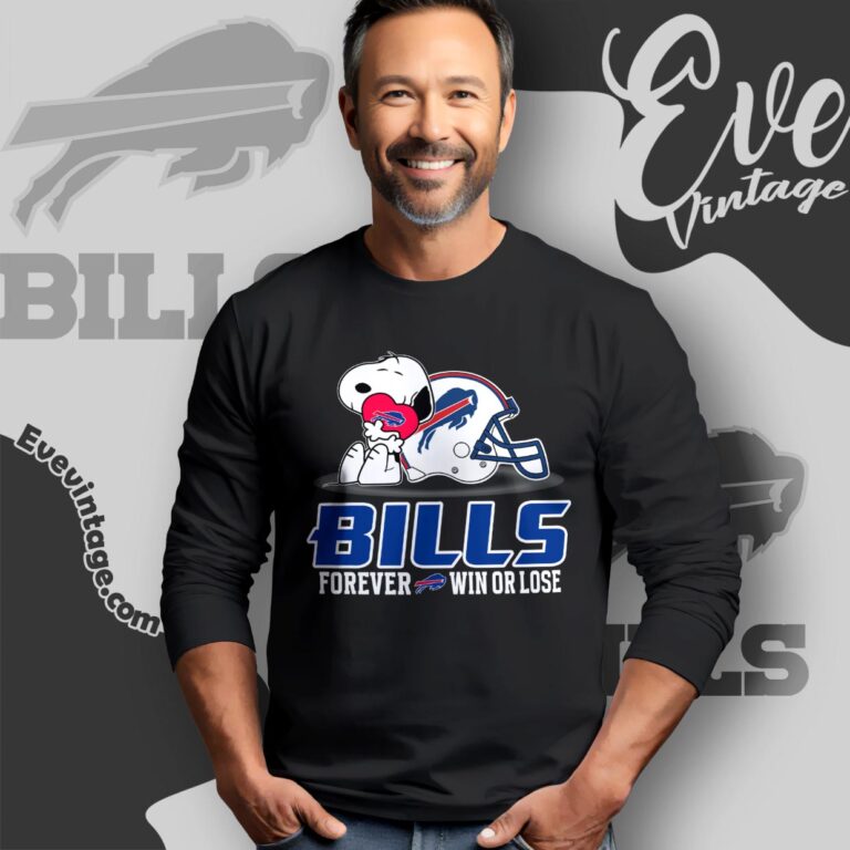 Snoopy Buffalo Bills Forever Win Or Lose Shirt Long Sleeve Tee Snoopy Buffalo Bills Forever Win Or Lose Shirt Long Sleeve Tee
