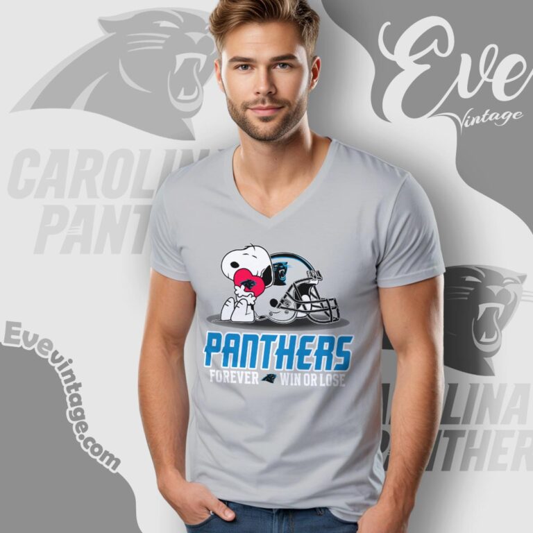 Snoopy Carolina Panthers Forever Win Or Lose Shirt V Neck TShirt Snoopy Carolina Panthers Forever Win Or Lose Shirt V Neck TShirt