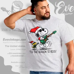 Snoopy Christmas Tis The Season To Rock Vintage T shirt