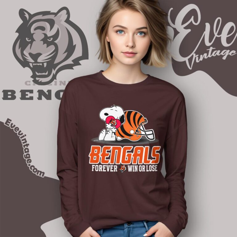 Snoopy Cincinnati Bengals Forever Win Or Lose Shirt Long Sleeve Tee Snoopy Cincinnati Bengals Forever Win Or Lose Shirt Long Sleeve Tee