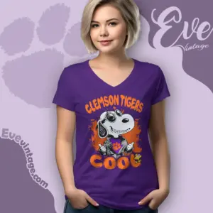 Snoopy Clemson Tigers Cool V Neck TShirt