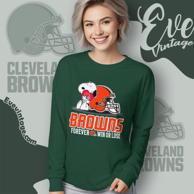 Snoopy Cleveland Browns Forever Win Or Lose Shirt Long Sleeve Tee Snoopy Cleveland Browns Forever Win Or Lose Shirt Long Sleeve Tee
