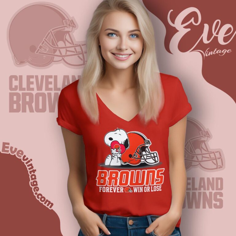 Snoopy Cleveland Browns Forever Win Or Lose Shirt V Neck TShirt Snoopy Cleveland Browns Forever Win Or Lose Shirt V Neck TShirt