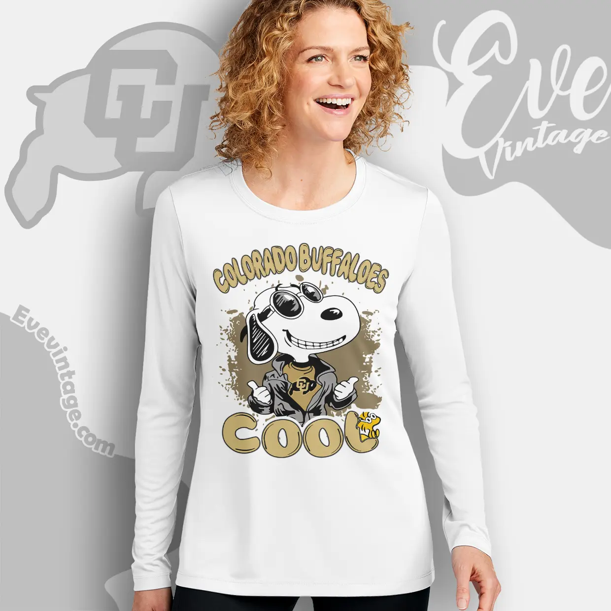 Snoopy Colorado Buffaloes Cool Long Sleeve Tee Snoopy Colorado Buffaloes Cool Long Sleeve Tee