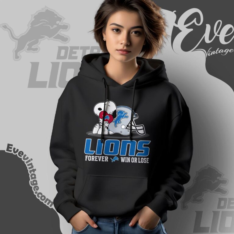 Snoopy Detroit Lions Forever Win Or Lose Shirt Hoodie Snoopy Detroit Lions Forever Win Or Lose Shirt Hoodie