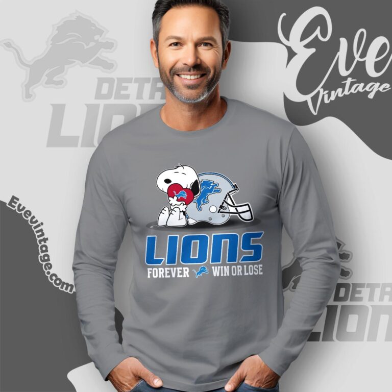 Snoopy Detroit Lions Forever Win Or Lose Shirt Long Sleeve Tee Snoopy Detroit Lions Forever Win Or Lose Shirt Long Sleeve Tee