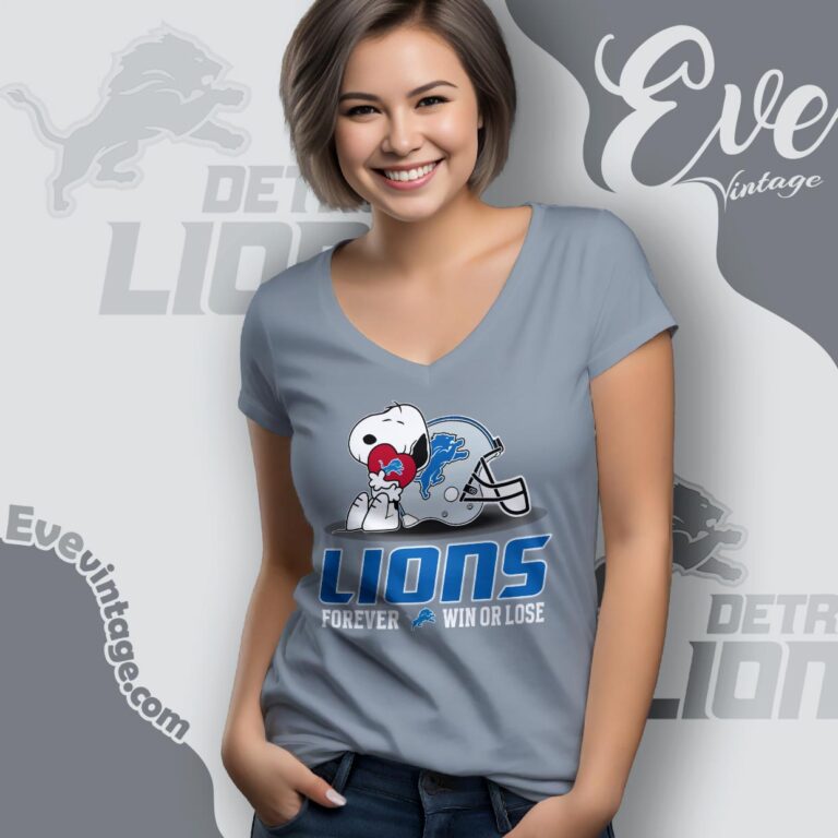 Snoopy Detroit Lions Forever Win Or Lose Shirt V Neck TShirt Snoopy Detroit Lions Forever Win Or Lose Shirt V Neck TShirt