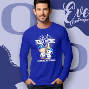 Snoopy Dodgers God First Family Second Then Shirt