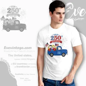 Snoopy Driving Truck 250th Anniversary T shirt