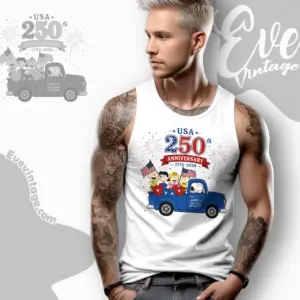 Snoopy Driving Truck 250th Anniversary Tank Top Racerback