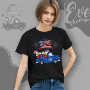 Snoopy Driving Truck 250th Anniversary Women T shirt