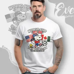 Snoopy Football Goal For The Globe World Cup T shirt