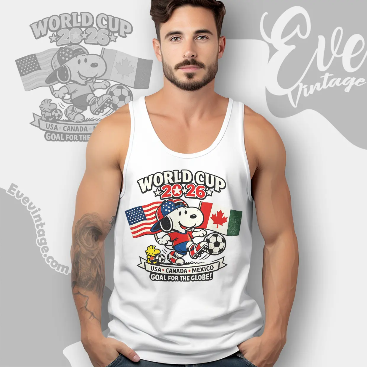 Snoopy Football Goal For The Globe World Cup Tank Top Racerback Snoopy Football Goal For The Globe World Cup Tank Top Racerback