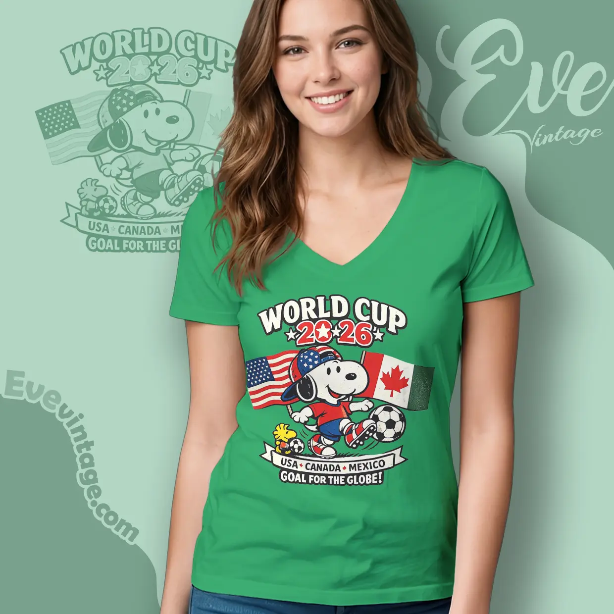 Snoopy Football Goal For The Globe World Cup V Neck TShirt Snoopy Football Goal For The Globe World Cup V Neck TShirt