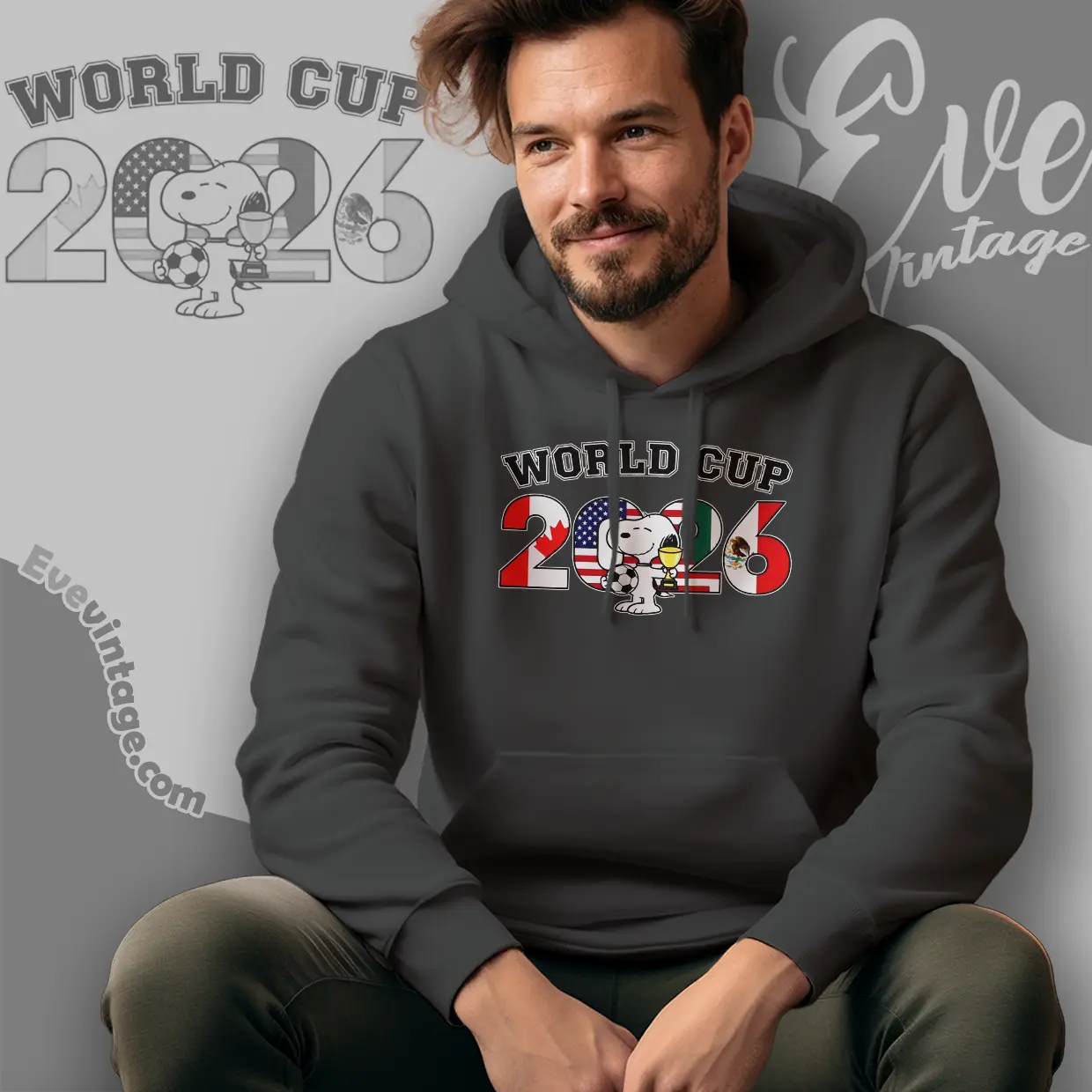 Snoopy Football World Cup 2026 Trophy Hoodie Snoopy Football World Cup 2026 Trophy Hoodie