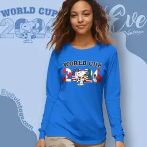 Snoopy Football World Cup 2026 Trophy Long Sleeve Tee